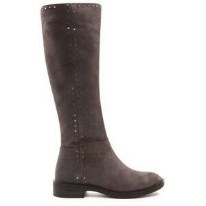 Natural Comfort by Steve Madden Gray Suede Zoe Riding Boot Stud Detail Size 7W